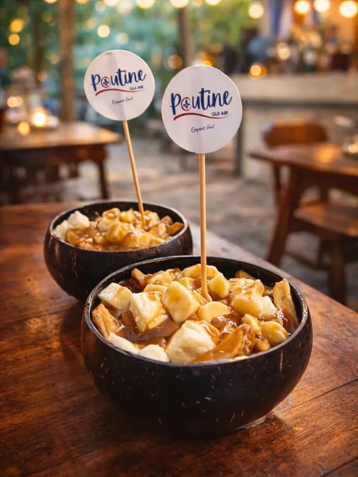 Authentic poutine with cheese curds at Poutine Gili Air