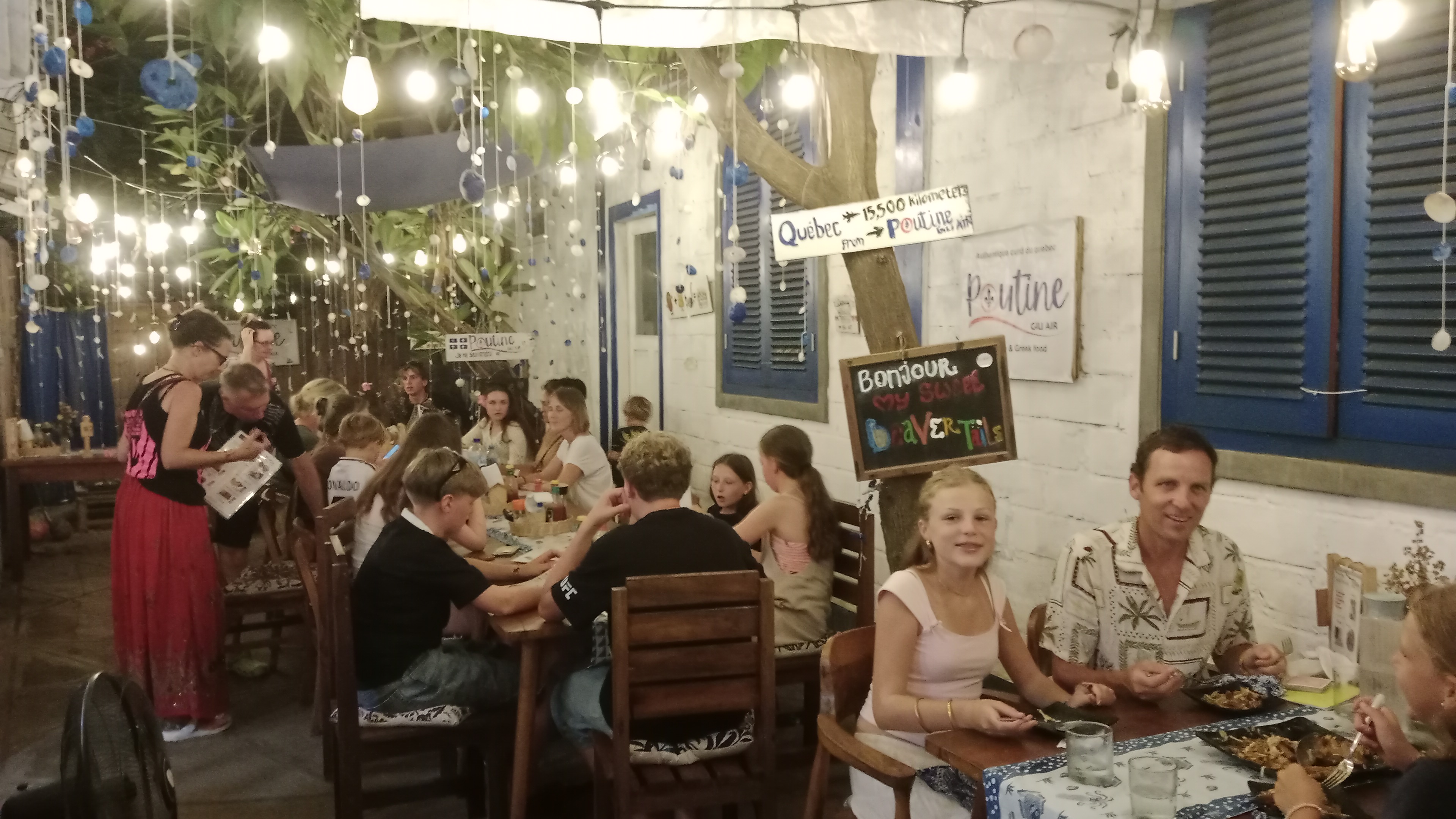 The first small restaurant feeling at Poutine Gili Air